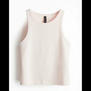 H&M Ribbed Tank Top Light Pink Size Large NEW